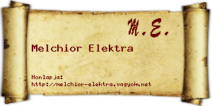 Melchior Elektra névjegykártya